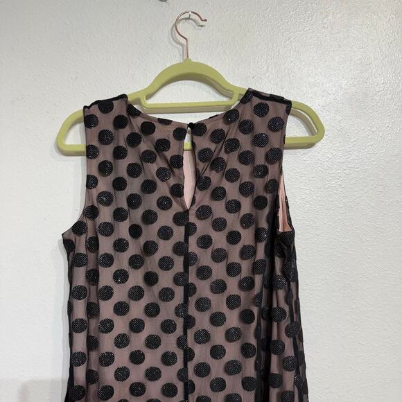 Nine West Black Polka Dot Sheer Knee Length Shift Dress Sz 8 NWT - Picture 9 of 13
